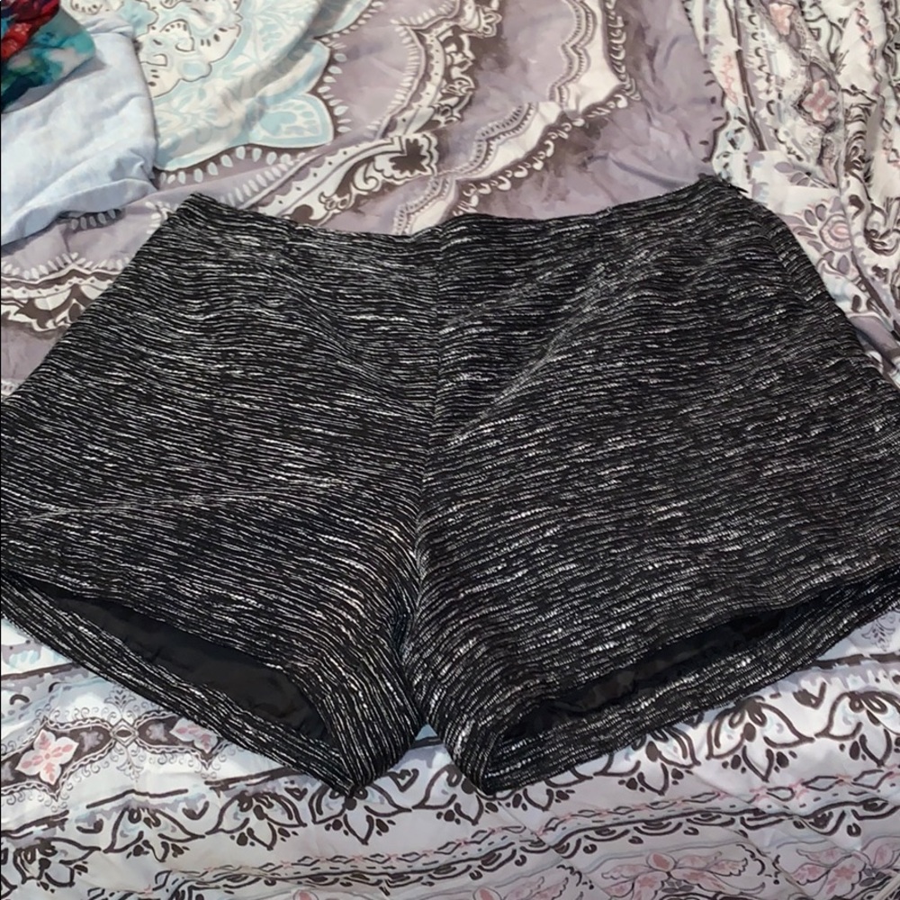 Black and white shorts